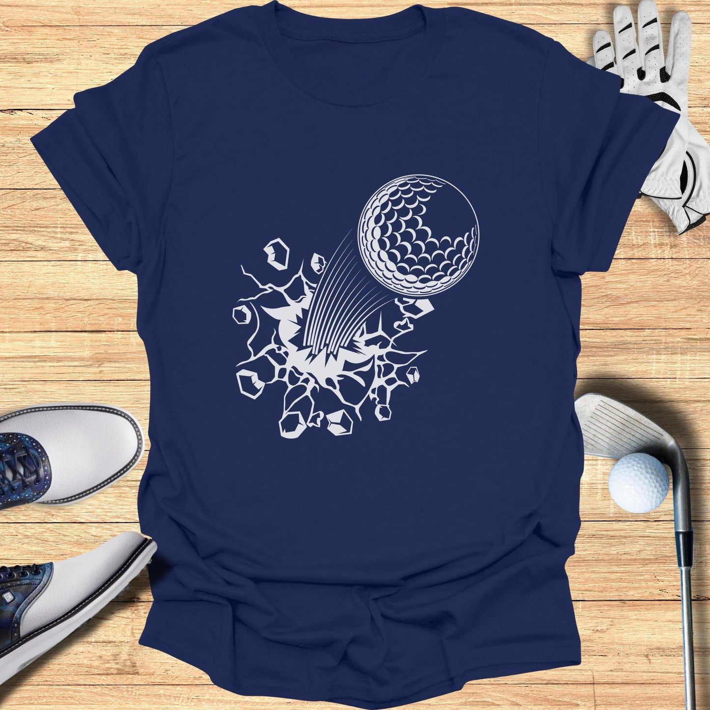 Golf Ball Crashing Design with Accessories Shirt