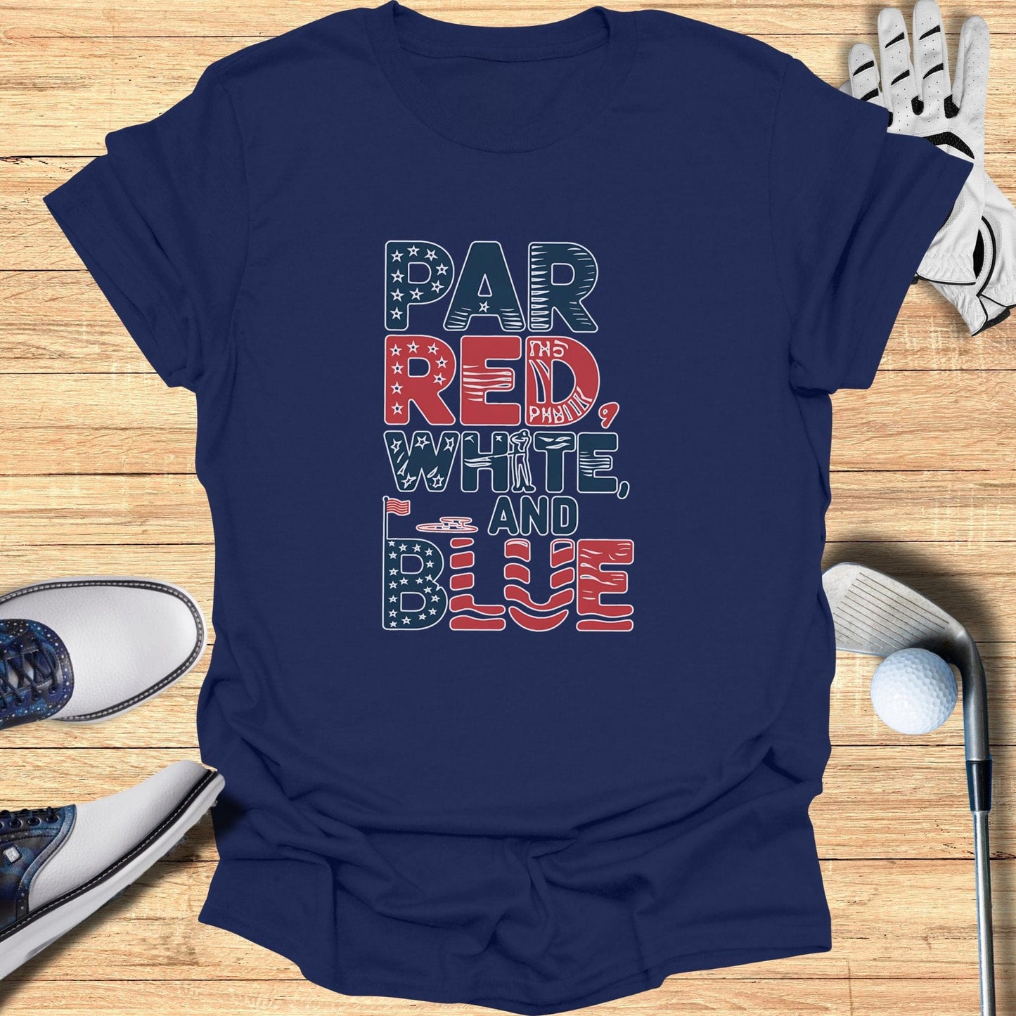 Par Red White And Blue T Shirt - Funny Golf Tee by Swing Epic