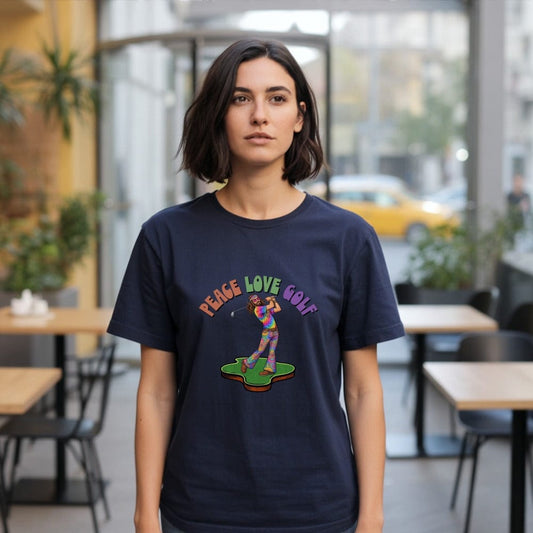 Unique Peace Love Golf Graphic Women's T-Shirt