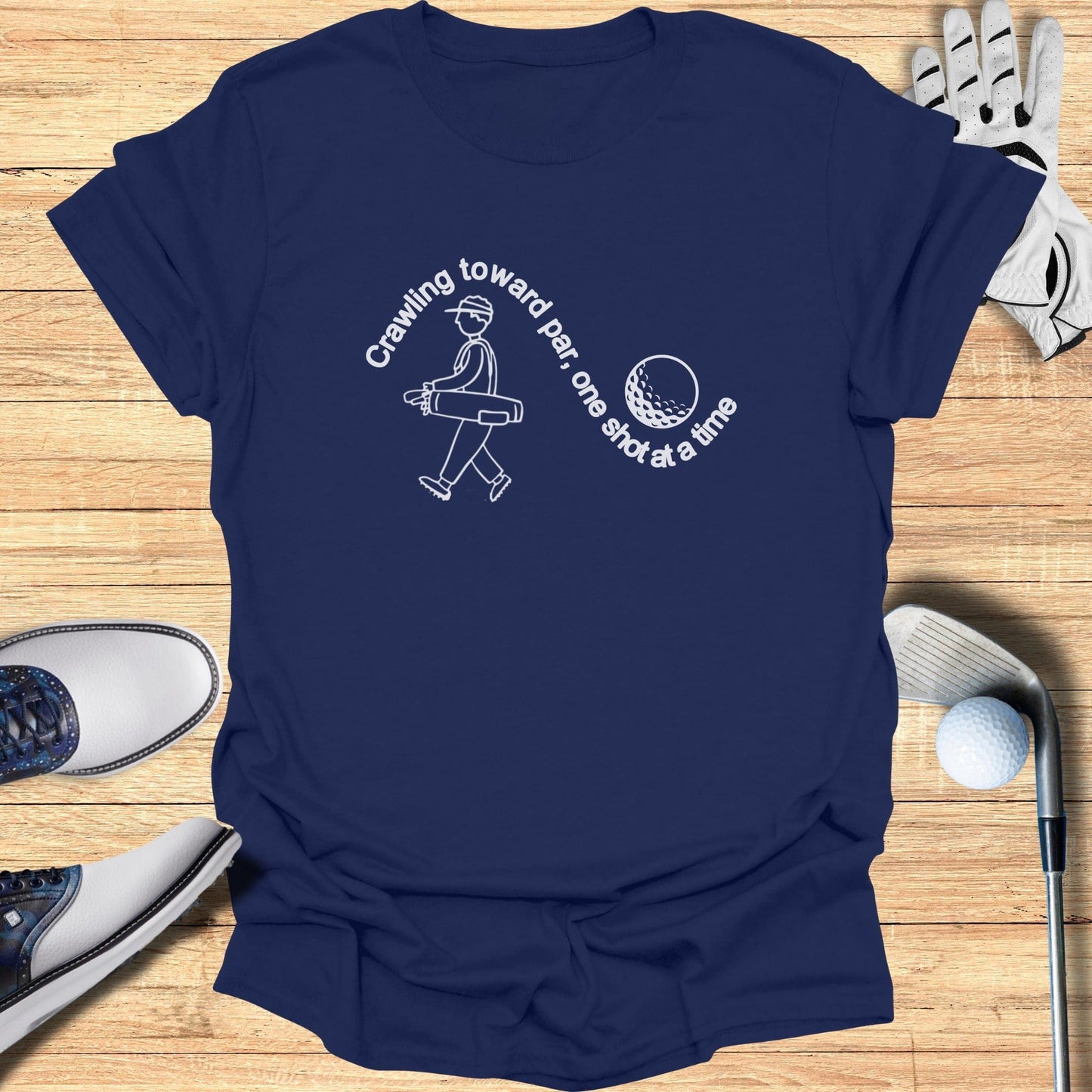 Crawling Toward Par T-Shirt - Funny Golf Tee by Swing Epic