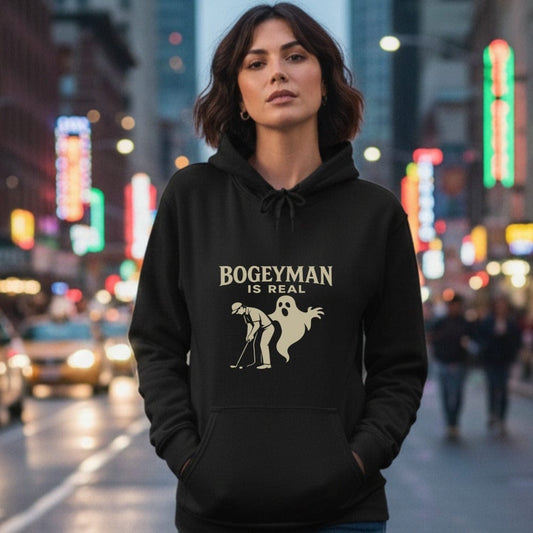 Bogeyman Is Real Hoodie - Funny Golf Tee by Swing Epic