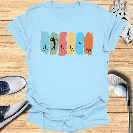 Golfing Heartbeat T-Shirt - Funny Golf Tee by Swing Epic