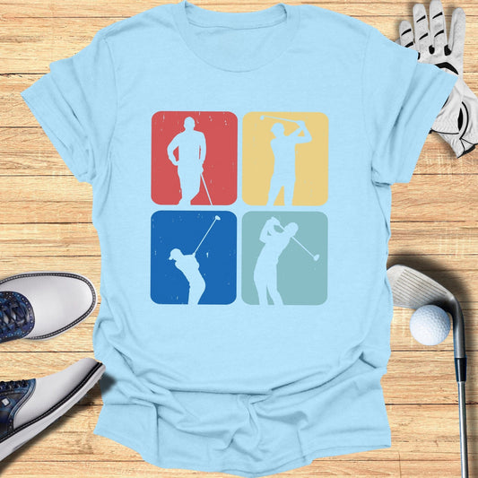 Vintage Golf Silhouettes T-Shirt - Funny Golf Tee by Swing Epic