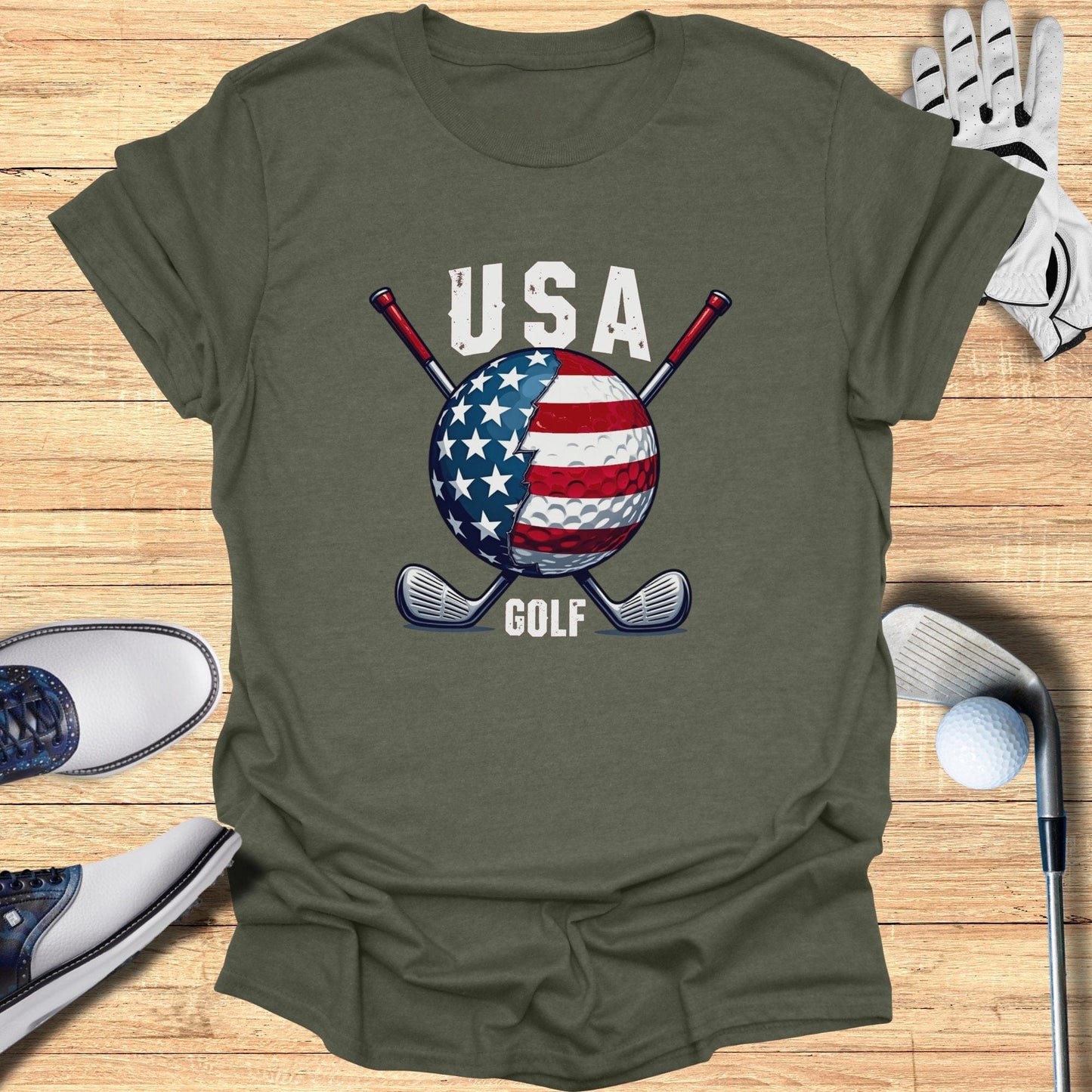 Patriotic USA Golf T-Shirt - Funny Golf Tee by Swing Epic