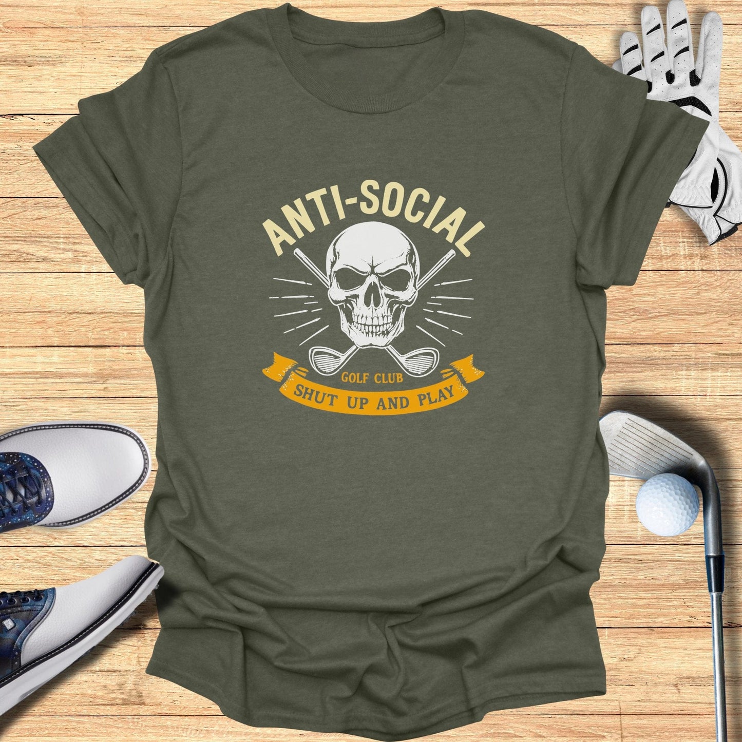 Anti-Social Golf Club T-Shirt - Funny Golf Tee by Swing Epic