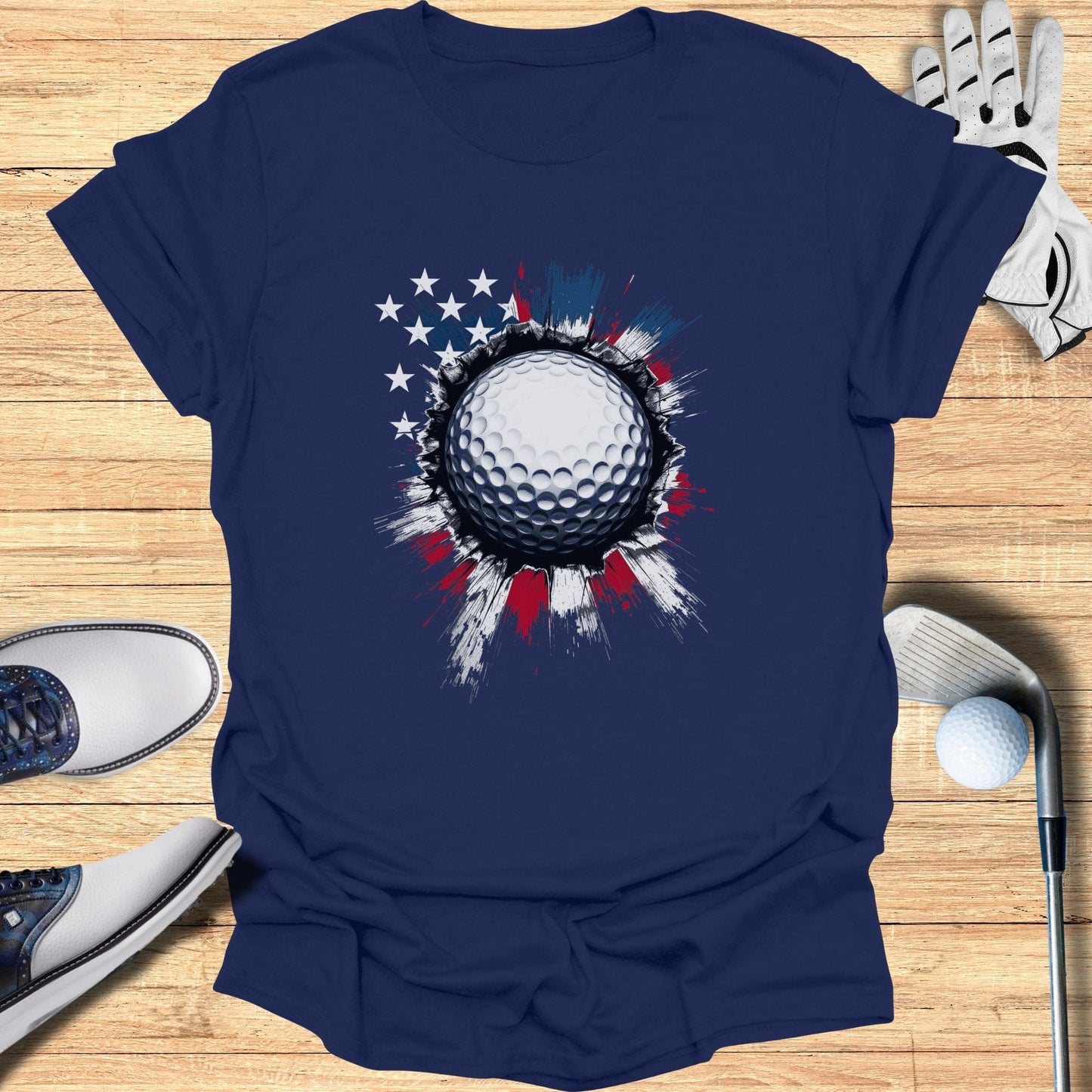 Stars, Stripes & Shanks T-Shirt - Funny Golf Tee by Swing Epic