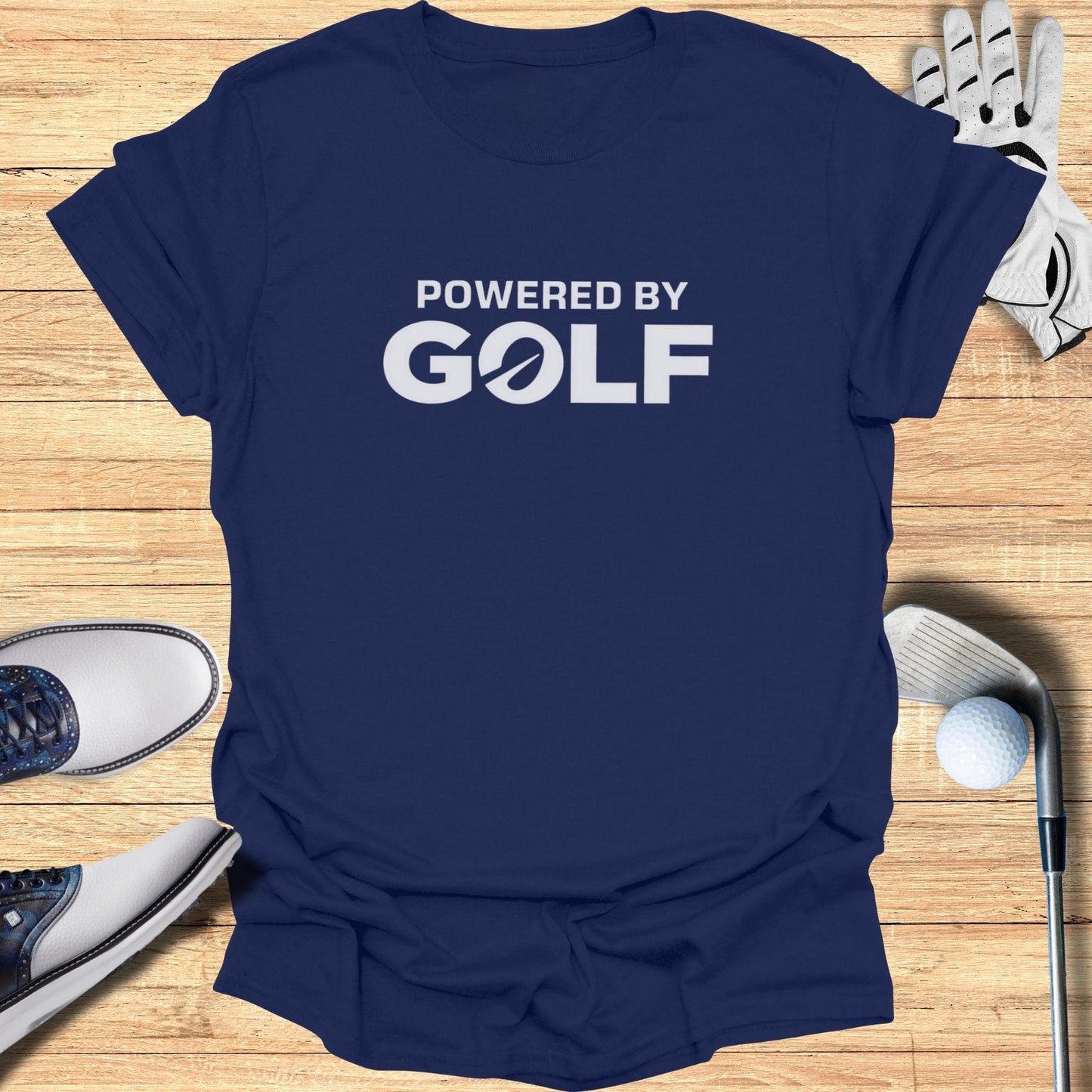 Powered by Golf T-Shirt - Funny Golf Tee by Swing Epic