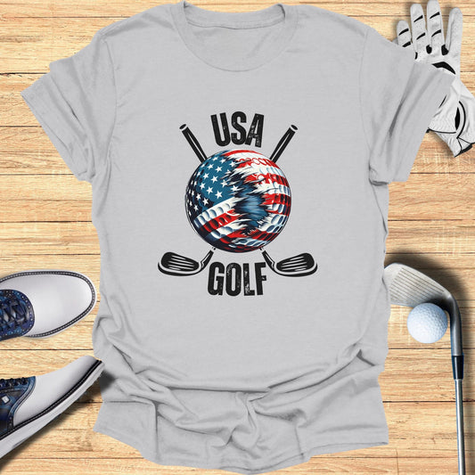 Patriotic Golf Ball T-Shirt - Funny Golf Tee by Swing Epic