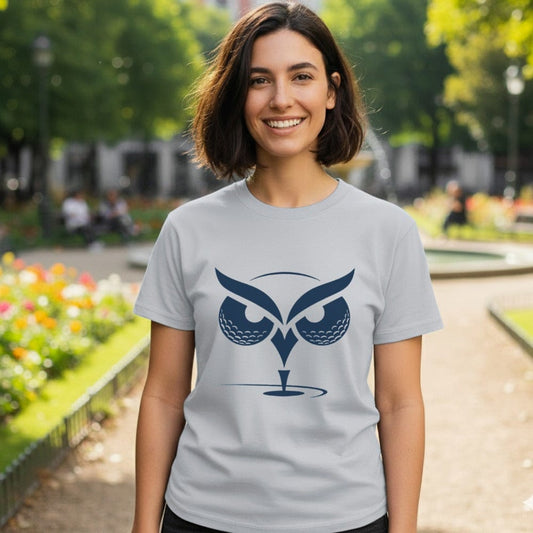 Owl Face Golf Course Design Printed T-Shirt
