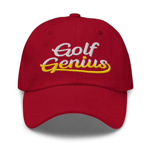 Golf Genius Quirky Fun Spirit Embroidered Golf Cap - Funny Golf Tee by Swing Epic