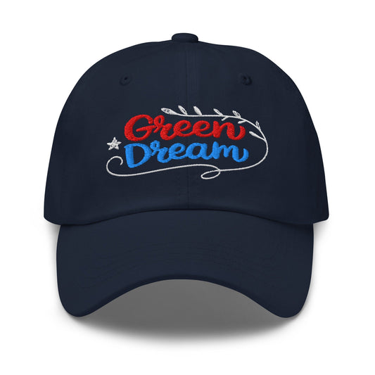 Green Dream Stars and Leaves Fun Embroidered Golf Cap - Funny Golf Tee by Swing Epic