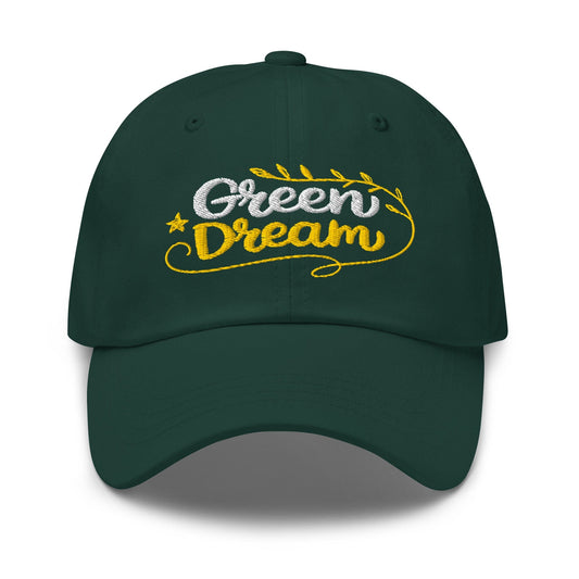 Green Dream Stars and Leaves Fun Embroidered Golf Cap - Funny Golf Tee by Swing Epic