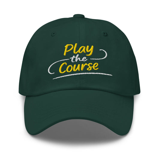 Play the Course Fun Spirit Embroidered Golf Cap - Funny Golf Tee by Swing Epic