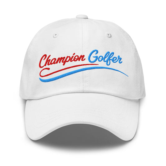 Champion Golfer Sparkling Star Fun Embroidered Golf Cap - Funny Golf Tee by Swing Epic