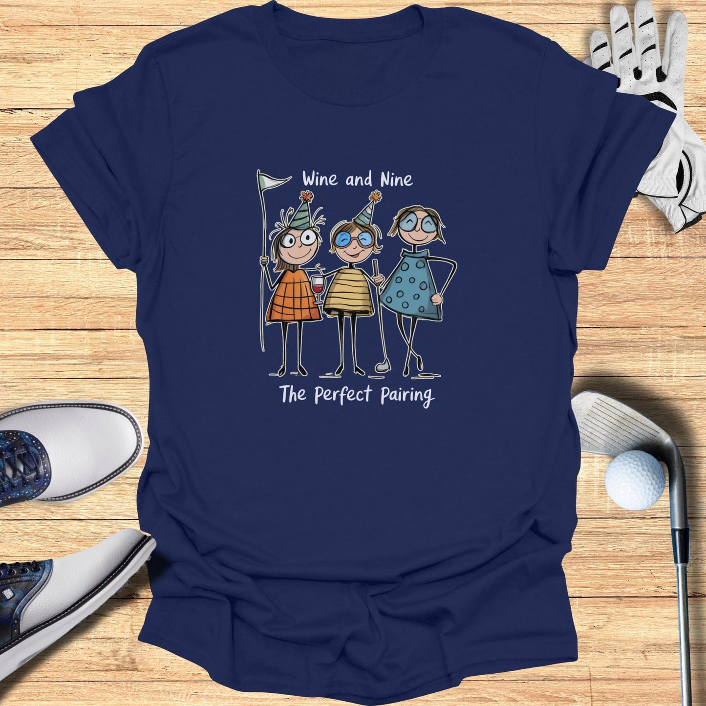 Wine & Nine T-Shirt - Funny Golf Tee by Swing Epic