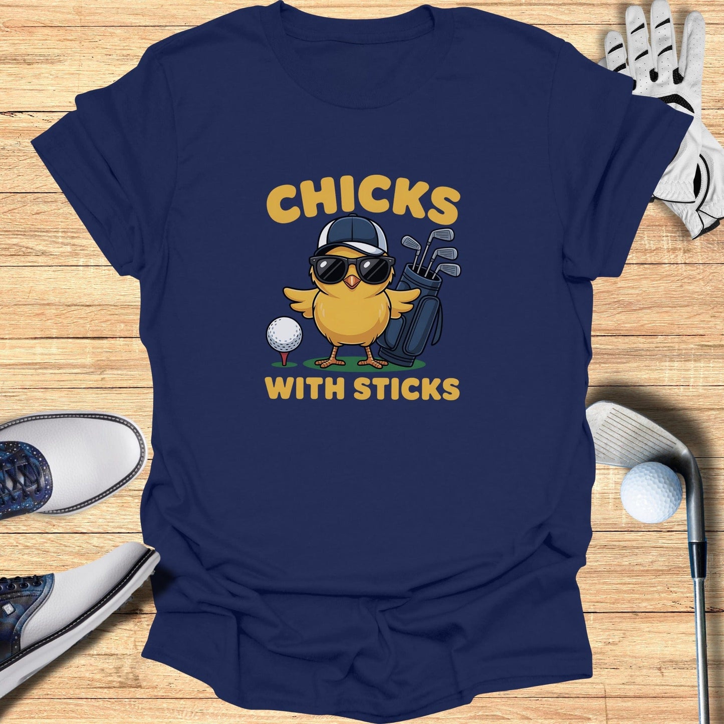 Chicks With Sticks T-Shirt - Funny Golf Tee by Swing Epic