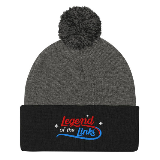 Legend of the Links Embroidered Golf Pom-Pom Beanie - Funny Golf Tee by Swing Epic