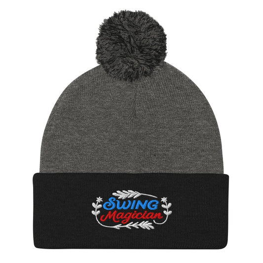 Swing Magician Enchanting Embroidered Golf Pom-Pom Beanie - Funny Golf Tee by Swing Epic