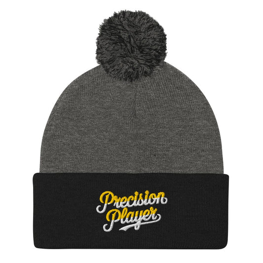 Precision Player Fun Embroidered Golf Pom-Pom Beanie - Funny Golf Tee by Swing Epic