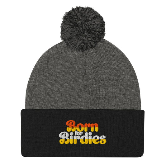 Born for Birdies Embroidered Golf Pom-Pom Beanie - Funny Golf Tee by Swing Epic