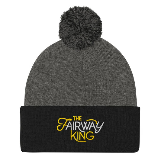 The Fairway King Ultimate Fun Embroidered Golf Pom-Pom Beanie - Funny Golf Tee by Swing Epic