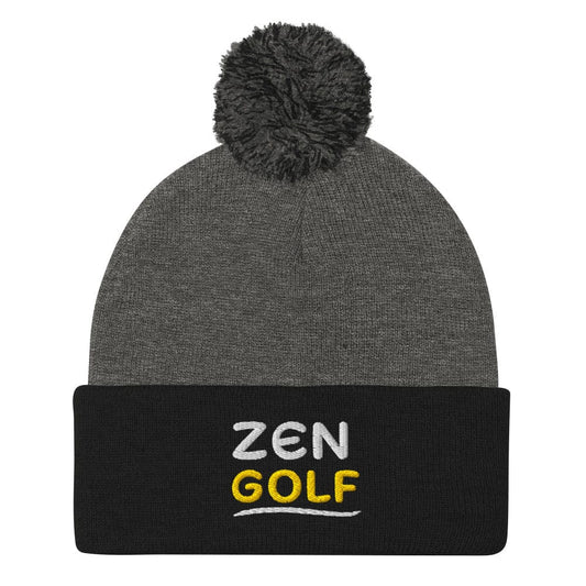 Zen Golf Embroidered Golf Pom-Pom Beanie - Funny Golf Tee by Swing Epic