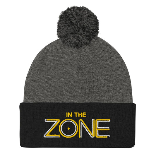 In the Zone Embroidered Golf Pom-Pom Beanie - Funny Golf Tee by Swing Epic