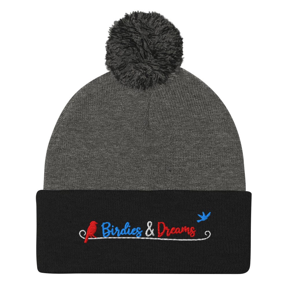 Birdies & Dreams Embroidered Golf Pom-Pom Beanie - Funny Golf Tee by Swing Epic
