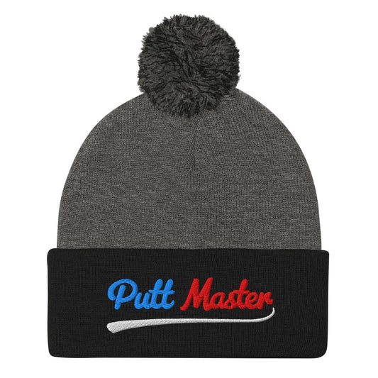 Putt Master Embroidered Golf Pom-Pom Beanie - Funny Golf Tee by Swing Epic