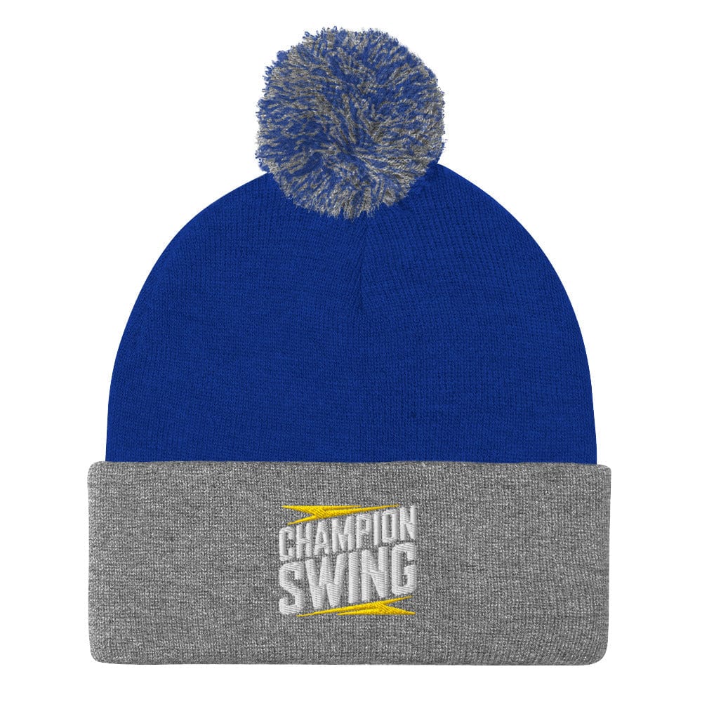 Champion Swing Embroidered Golf Pom-Pom Beanie - Funny Golf Tee by Swing Epic