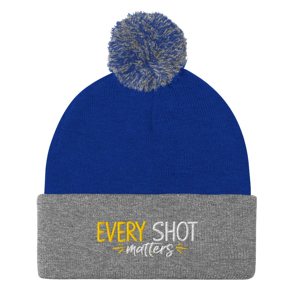 Every Shot Matters Quirky Embroidered Golf Pom-Pom Beanie - Funny Golf Tee by Swing Epic