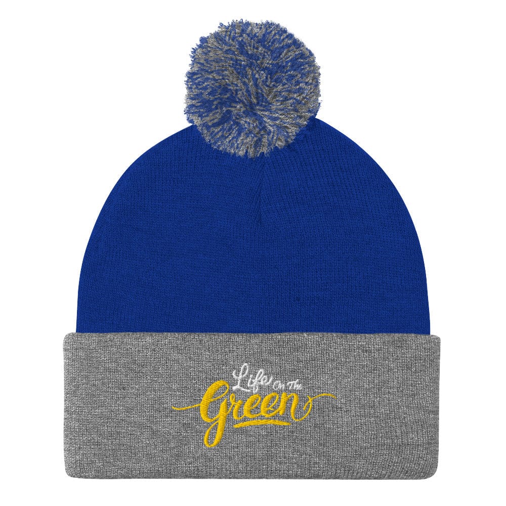 Life on the Green Embroidered Golf Pom-Pom Beanie - Funny Golf Tee by Swing Epic
