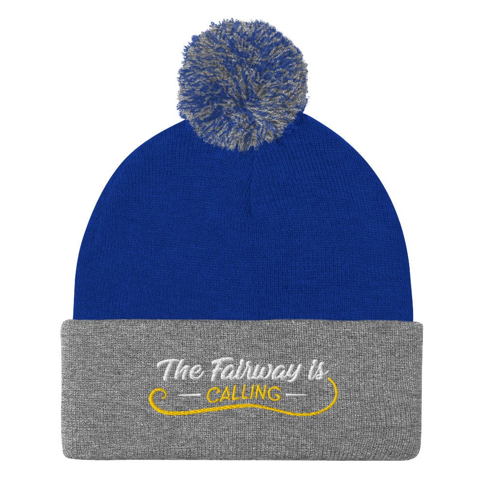 The Fairway Is Calling Quirky Embroidered Golf Pom-Pom Beanie - Funny Golf Tee by Swing Epic