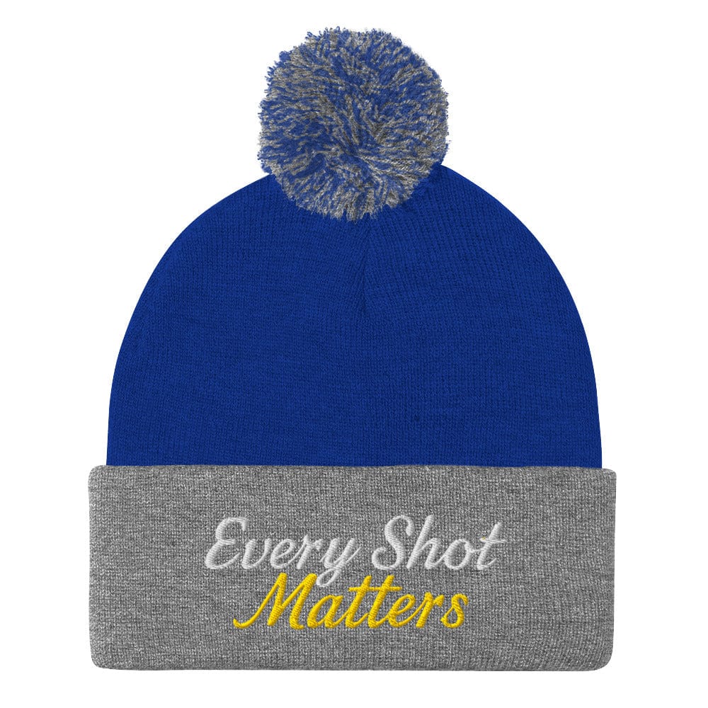 Every Shot Matters Fun Embroidered Golf Pom-Pom Beanie - Funny Golf Tee by Swing Epic