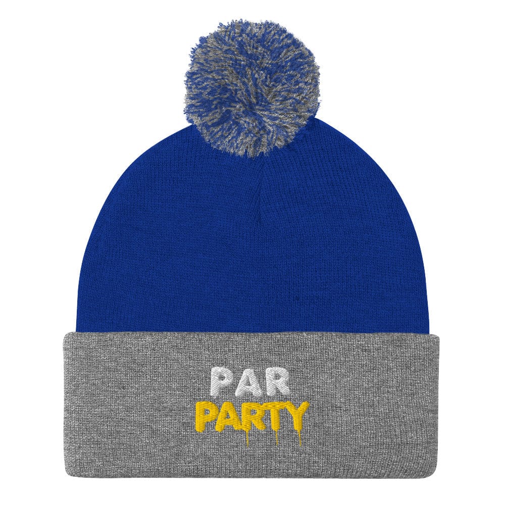 Par Party Fun Embroidered Golf Pom-Pom Beanie - Funny Golf Tee by Swing Epic