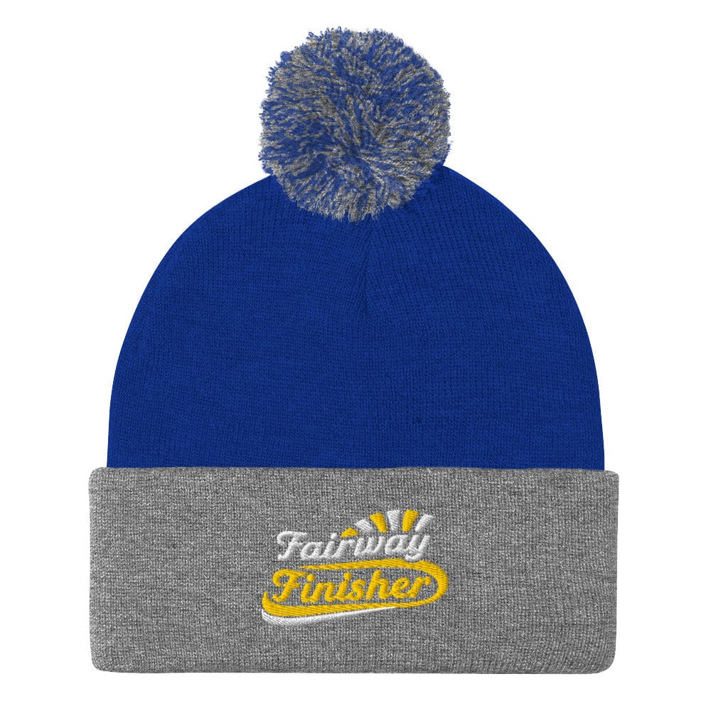 Fairway Finisher Quirky Fun Embroidered Golf Pom-Pom Beanie - Funny Golf Tee by Swing Epic