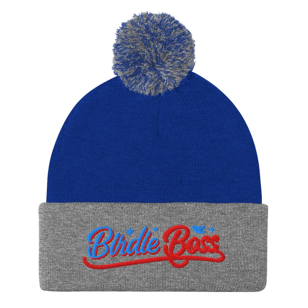 Birdie Boss Embroidered Golf Pom-Pom Beanie - Funny Golf Tee by Swing Epic