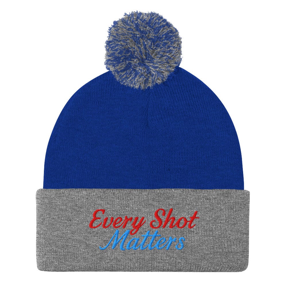 Every Shot Matters Fun Embroidered Golf Pom-Pom Beanie - Funny Golf Tee by Swing Epic