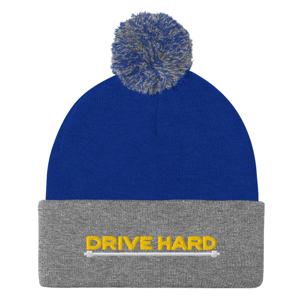 Drive Hard Embroidered Golf Pom-Pom Beanie - Funny Golf Tee by Swing Epic