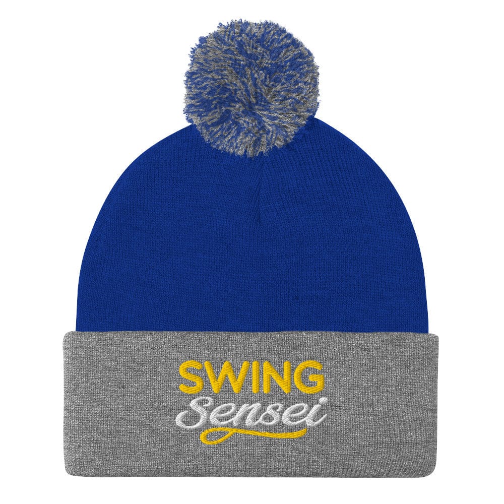 Swing Sensei Embroidered Golf Pom-Pom Beanie - Funny Golf Tee by Swing Epic