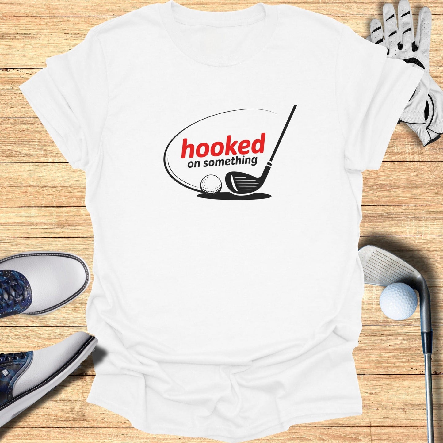 Hooked On Something T-Shirt - Funny Golf Tee by Swing Epic