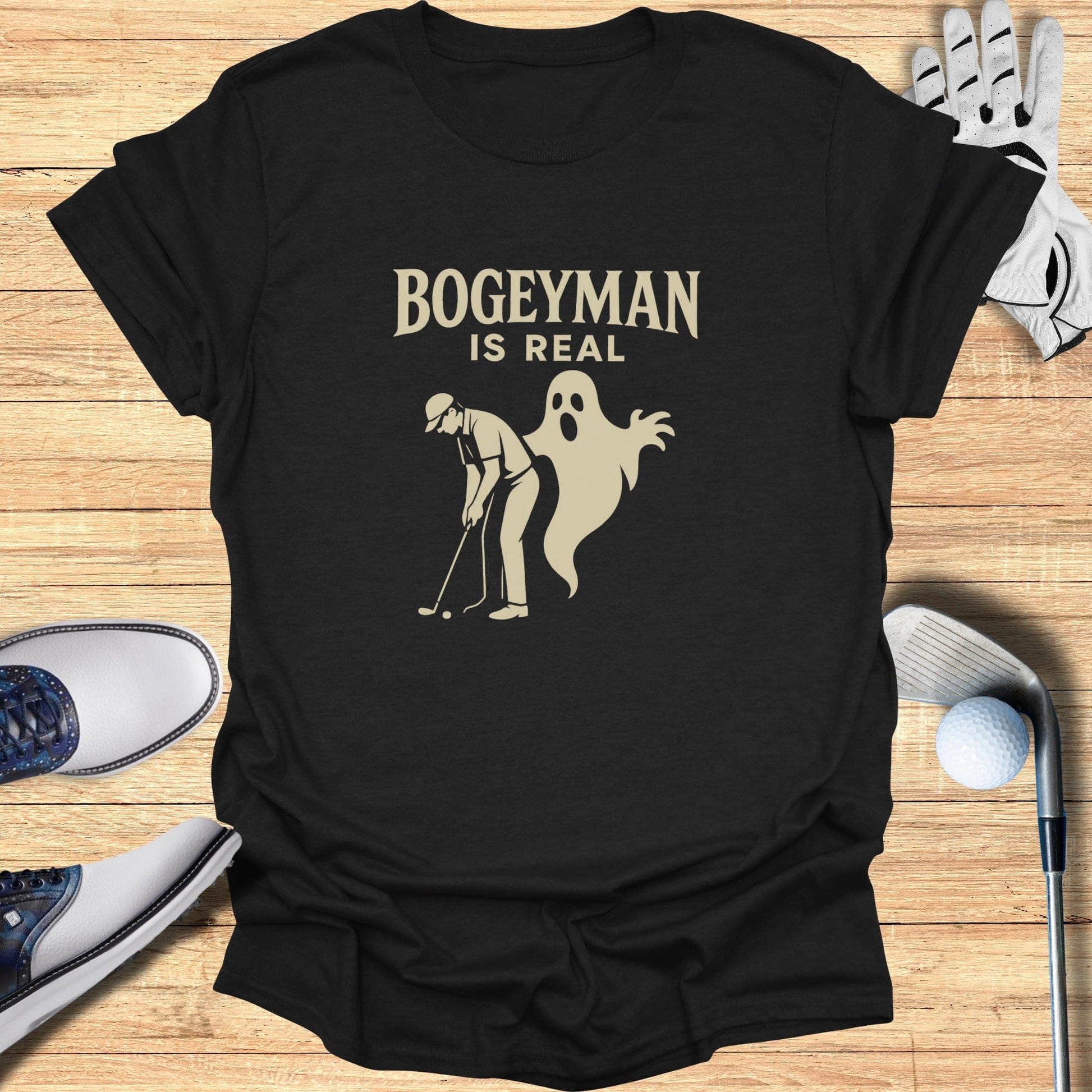 Bogeyman Is Real T-Shirt - Funny Golf Tee by Swing Epic