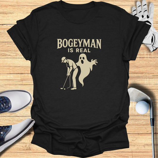 Bogeyman Is Real T-Shirt - Funny Golf Tee by Swing Epic