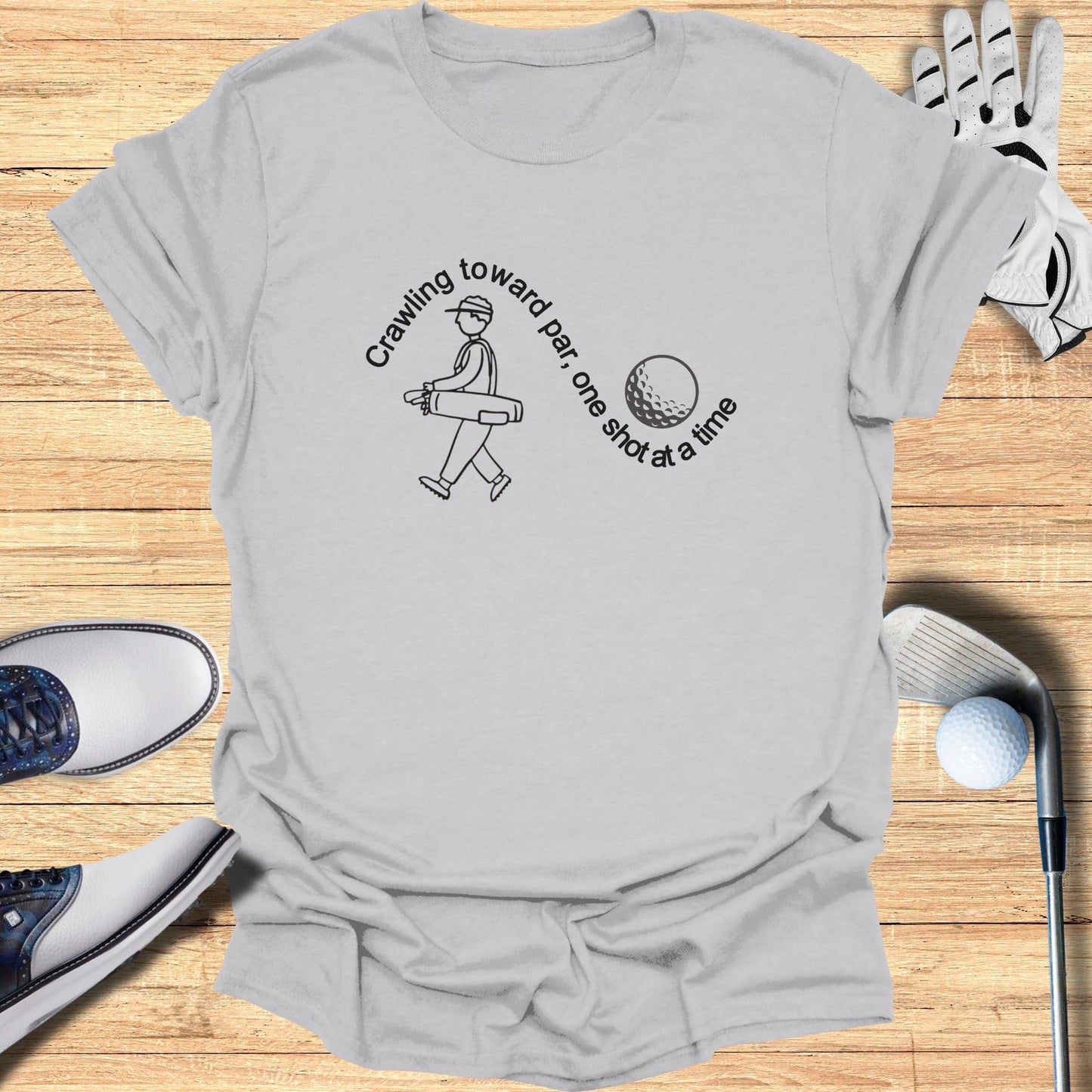 Crawling Toward Par T-Shirt - Funny Golf Tee by Swing Epic