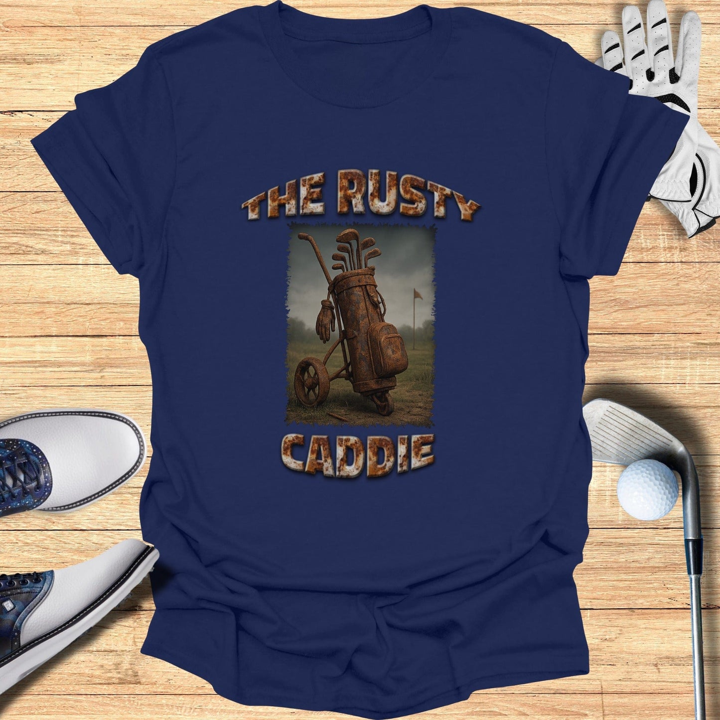 The Rusty Caddie T-Shirt - Funny Golf Tee by Swing Epic