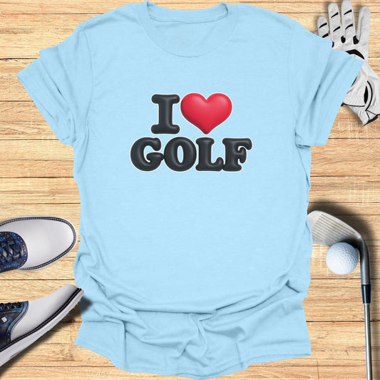 I Love Golf Graphic Tee for Sports Enthusiasts