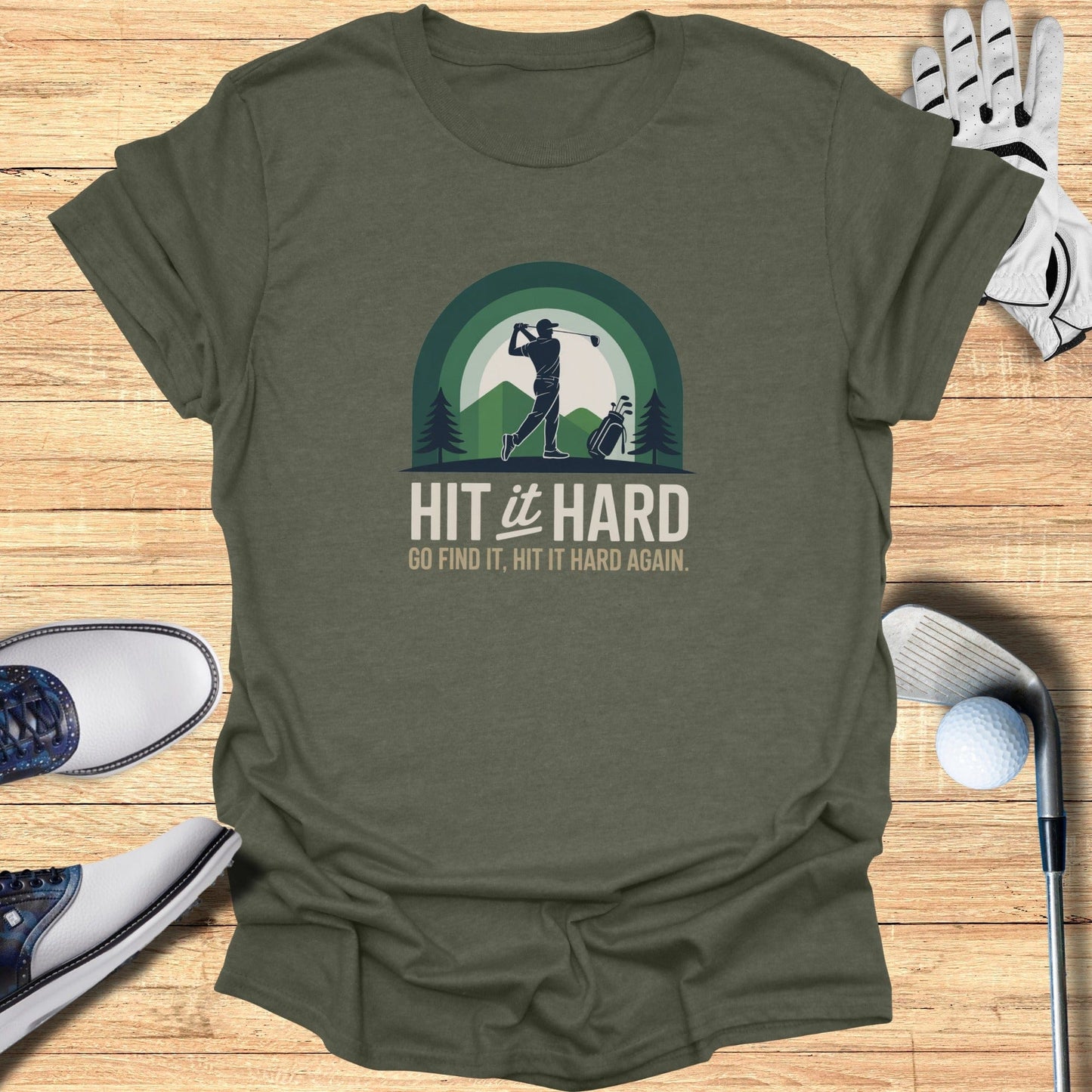 Hit It Hard T-Shirt - Funny Golf Tee by Swing Epic