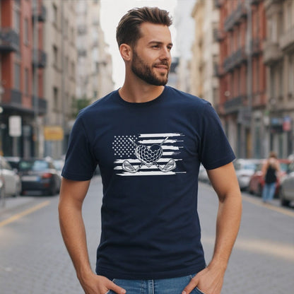 American Flag and Welding Tools Graphic Tee
