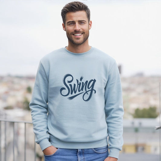 Swing Graphic Light Blue Sweatshirt Casual Wear