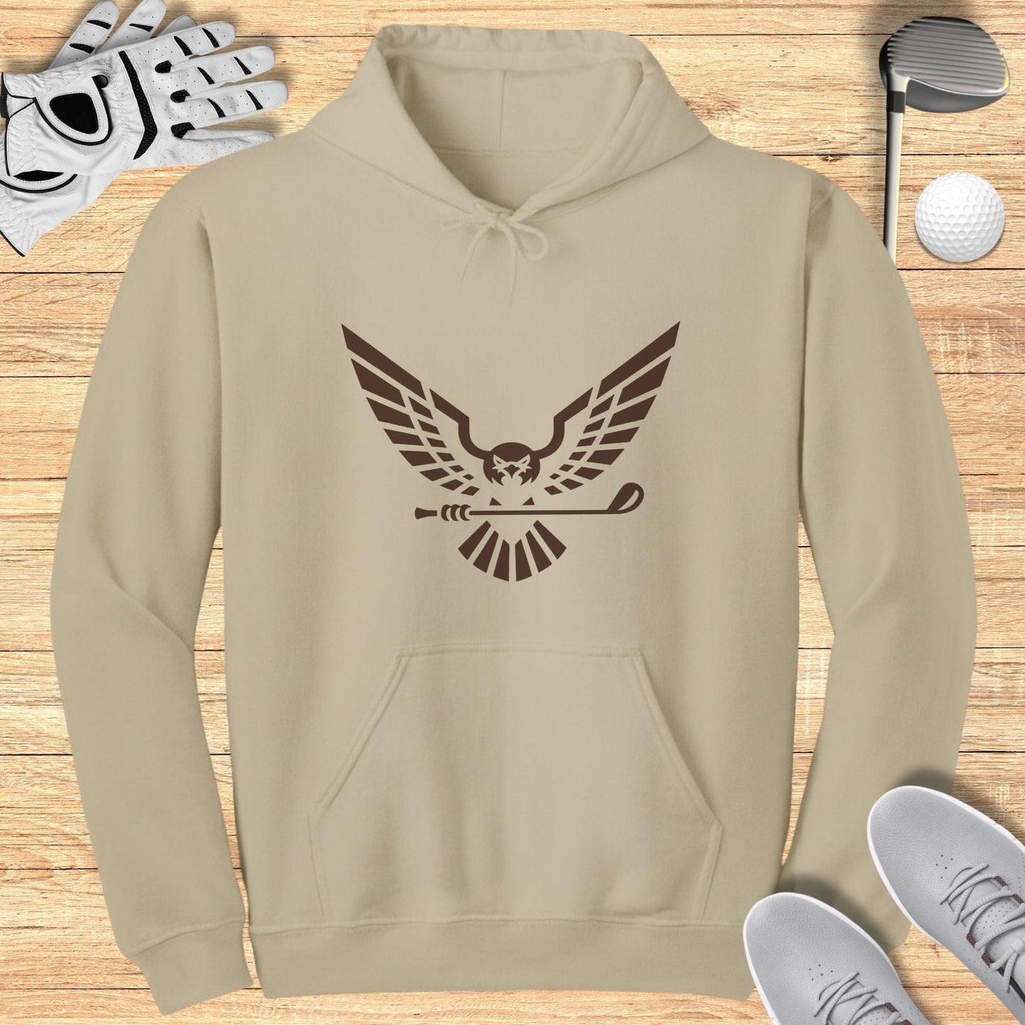 Vintage Eagle Graphic on Beige Hoodie product